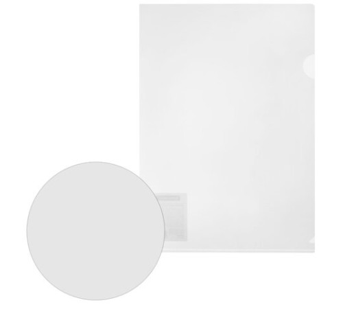 Папка-уголок жесткая А4 BRAUBERG UNIVERSAL, прозрачная, 0,18 мм, со штрихкодом, 273054