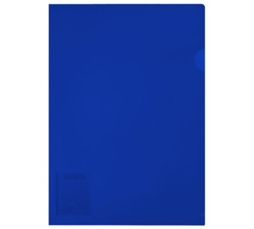 Папка-уголок жесткая, непрозрачная (тонированная), А4, BRAUBERG UNIVERSAL, синяя, 0,18 мм, 273055