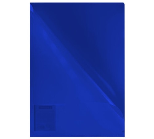 Папка-уголок жесткая, непрозрачная (тонированная), А4, BRAUBERG UNIVERSAL, синяя, 0,18 мм, 273055