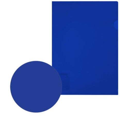 Папка-уголок жесткая, непрозрачная (тонированная), А4, BRAUBERG UNIVERSAL, синяя, 0,18 мм, 273055