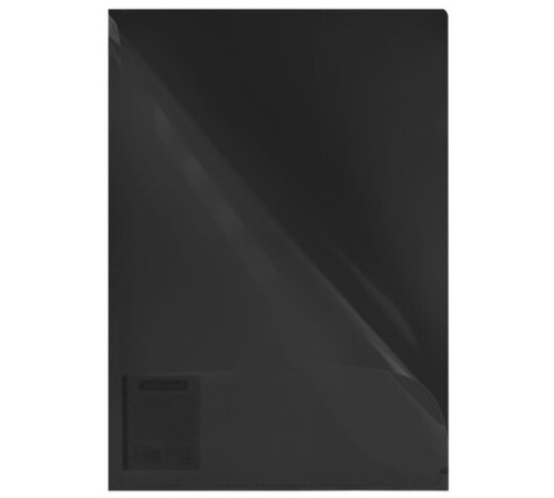 Папка-уголок жесткая, непрозрачная (тонированная), А4, BRAUBERG UNIVERSAL, черная, 0,18 мм, 273056