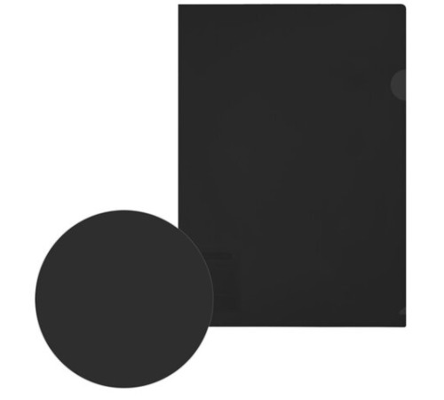 Папка-уголок жесткая, непрозрачная (тонированная), А4, BRAUBERG UNIVERSAL, черная, 0,18 мм, 273056
