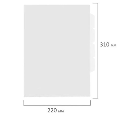 Папка-уголок 3 отделения, жесткая, А4, BRAUBERG 