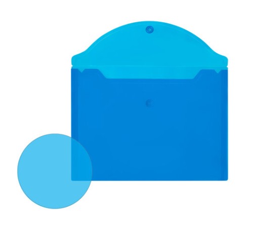 Папка-конверт с кнопкой прозрачная МАЛОГО ФОРМАТА, А5, BRAUBERG 