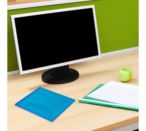 Папка-конверт с кнопкой прозрачная МАЛОГО ФОРМАТА, А5, BRAUBERG 