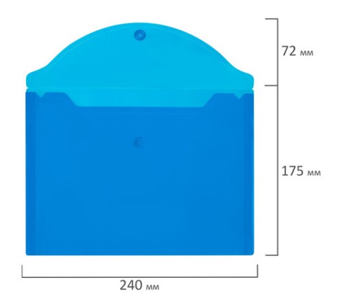 Папка-конверт с кнопкой прозрачная МАЛОГО ФОРМАТА, А5, BRAUBERG 