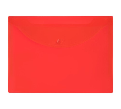 Папка-конверт с кнопкой прозрачная МАЛОГО ФОРМАТА, А5, BRAUBERG 