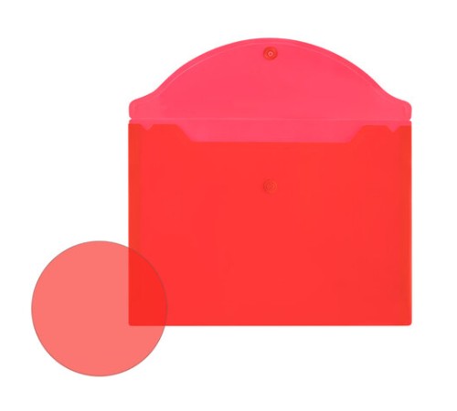 Папка-конверт с кнопкой прозрачная МАЛОГО ФОРМАТА, А5, BRAUBERG 