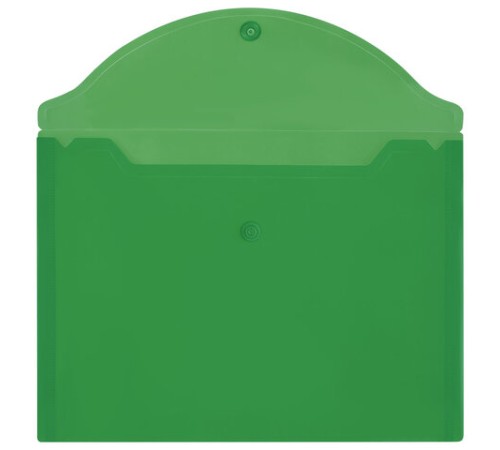 Папка-конверт с кнопкой прозрачная МАЛОГО ФОРМАТА А5, BRAUBERG UNIVERSAL, зеленая, 0,15 мм, 273069