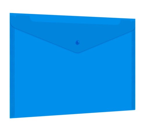 Папка-конверт с кнопкой прозрачная А4, BRAUBERG 