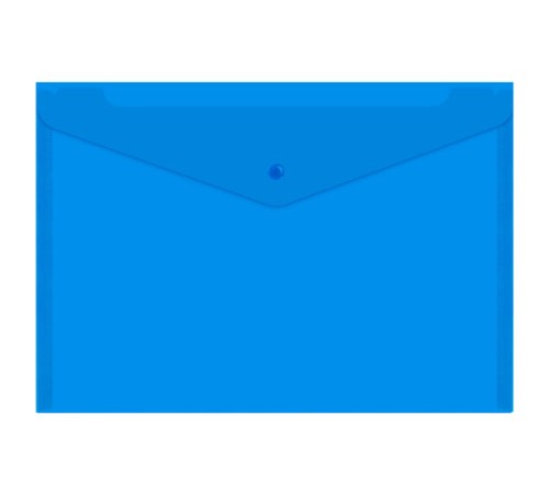 Папка-конверт с кнопкой прозрачная А4, BRAUBERG 