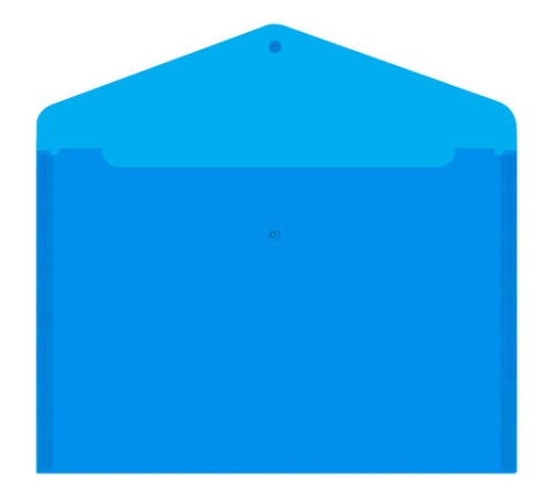 Папка-конверт с кнопкой прозрачная А4, BRAUBERG 