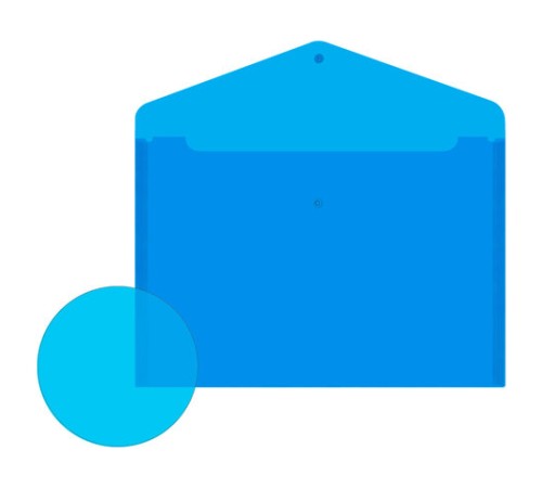 Папка-конверт с кнопкой прозрачная А4, BRAUBERG 