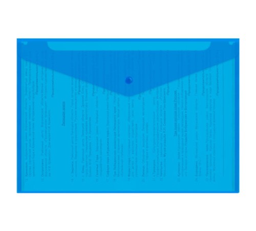 Папка-конверт с кнопкой прозрачная А4, BRAUBERG 