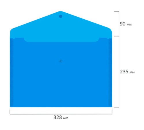 Папка-конверт с кнопкой прозрачная А4, BRAUBERG 