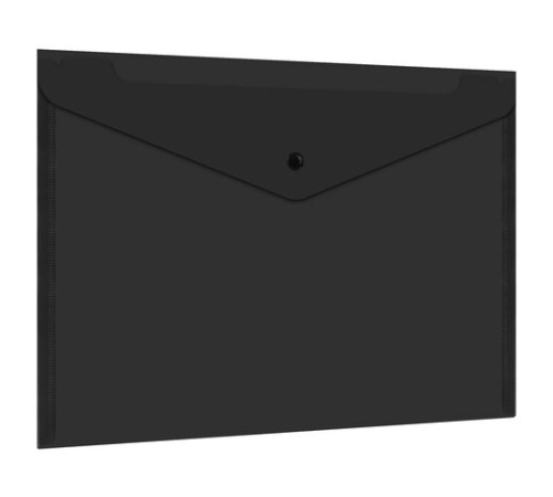 Папка-конверт с кнопкой прозрачная А4, BRAUBERG 