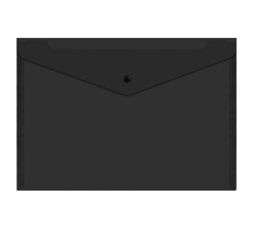 Папка-конверт с кнопкой прозрачная А4, BRAUBERG 