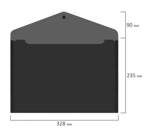 Папка-конверт с кнопкой прозрачная А4, BRAUBERG 
