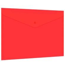 Папка-конверт с кнопкой прозрачная А4, BRAUBERG 