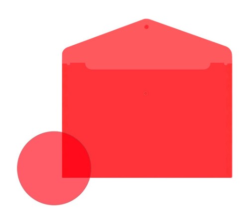 Папка-конверт с кнопкой прозрачная А4, BRAUBERG 