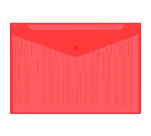 Папка-конверт с кнопкой прозрачная А4, BRAUBERG 