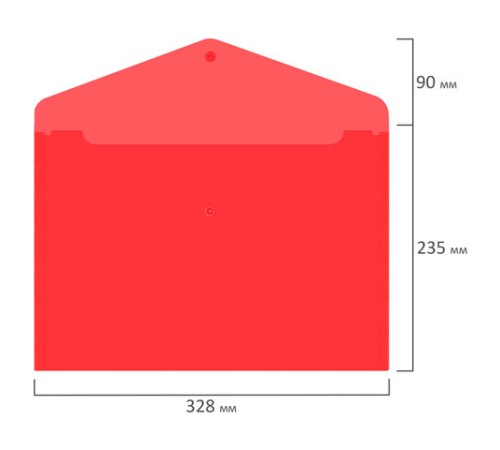 Папка-конверт с кнопкой прозрачная А4, BRAUBERG 