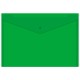 Папка-конверт с кнопкой прозрачная А4 BRAUBERG UNIVERSAL, до 100 листов, зеленая, 0,15 мм, 273074