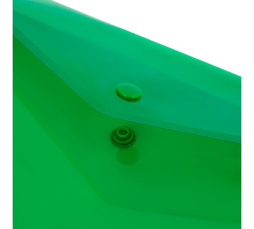 Папка-конверт с кнопкой прозрачная А4 BRAUBERG UNIVERSAL, до 100 листов, зеленая, 0,15 мм, 273074