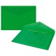 Папка-конверт с кнопкой прозрачная А4 BRAUBERG UNIVERSAL, до 100 листов, зеленая, 0,15 мм, 273074