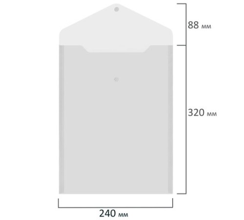 Папка-конверт с кнопкой А4, BRAUBERG 
