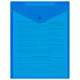 Папка-конверт с кнопкой прозрачная А4 BRAUBERG UNIVERSAL, вертикальная, синяя, 0,15 мм, 273076