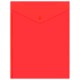 Папка-конверт с кнопкой прозрачная А4 BRAUBERG UNIVERSAL, вертикальная, красная, 0,15 мм, 273077