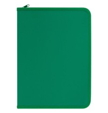 Папка объемная на молнии пластиковая на 4 кольцах, 35 мм, А4, BRAUBERG PIXEL, темно-зеленая, 0,7 мм, 273079