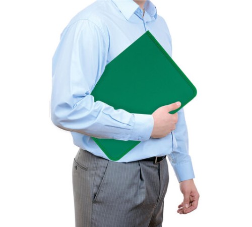 Папка объемная на молнии пластиковая на 4 кольцах, 35 мм, А4, BRAUBERG PIXEL, темно-зеленая, 0,7 мм, 273079