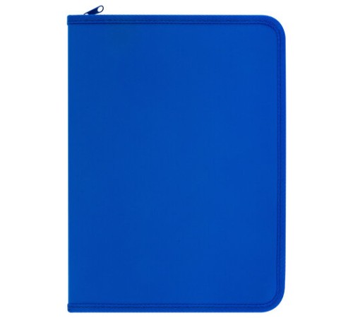 Папка объемная на молнии пластиковая на 4 кольцах, 35 мм, А4, BRAUBERG PIXEL, темно-синяя, 0,7 мм, 273080