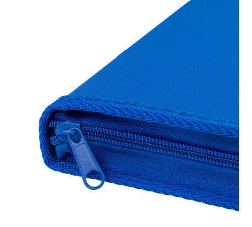 Папка объемная на молнии пластиковая на 4 кольцах, 35 мм, А4, BRAUBERG PIXEL, темно-синяя, 0,7 мм, 273080