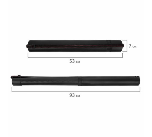 Тубус для чертежей телескопический, длина 53-93 см, формат A0, диаметр 7 см, с ремнем, черный, STAFF, 273095