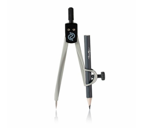 Циркуль с карандашом, 125 мм, серый, блистер с европодвесом, РОССИЯ, GLOBUS, ЦНК-40БС