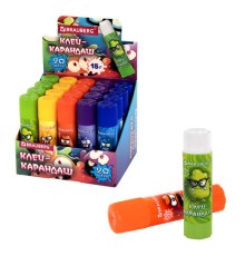 Клей-карандаш 15 г, кросс-серия МОНСТРИКИ, ассорти, BRAUBERG, 273237