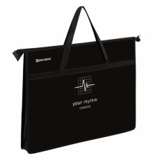 Папка для рисунков и чертежей с ручками BRAUBERG А3, пластик, молния сверху, 