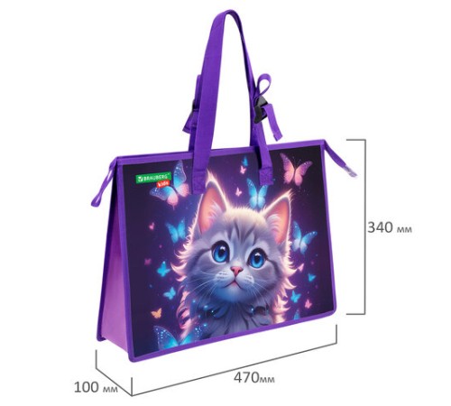 Папка для рисунков и чертежей с регулируемыми ручками BRAUBERG KIDS А3, 1 отделение, карман внутри, 