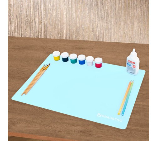 Настольное покрытие BRAUBERG для труда и творческих занятий, силикон, мятное, 30х40 см, 273613