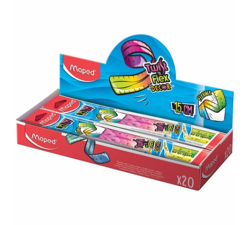 Линейка пластик 15 см, гибкая, MAPED (Франция) 