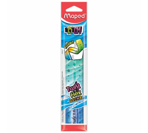Линейка пластик 15 см, гибкая, MAPED (Франция) 