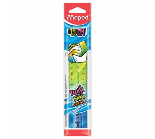 Линейка пластик 15 см, гибкая, MAPED (Франция) 