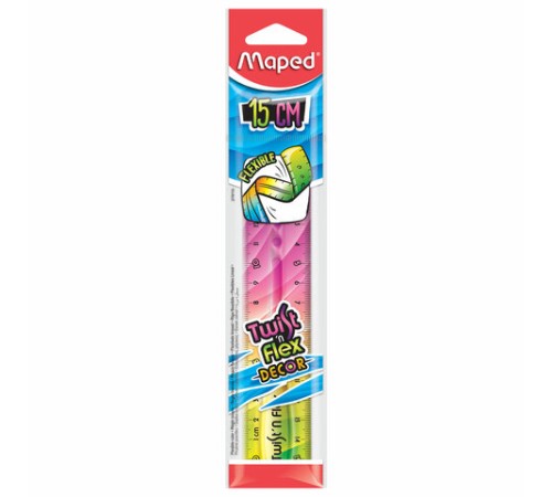 Линейка пластик 15 см, гибкая, MAPED (Франция) 