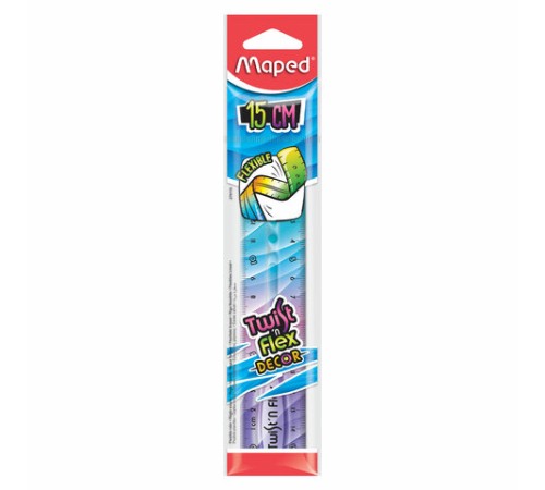 Линейка пластик 15 см, гибкая, MAPED (Франция) 