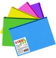 Папка-конверт на молнии А4 (230х333 мм), ПВХ, цвет ассорти с блестками, 0,15 мм, STAFF, 274079