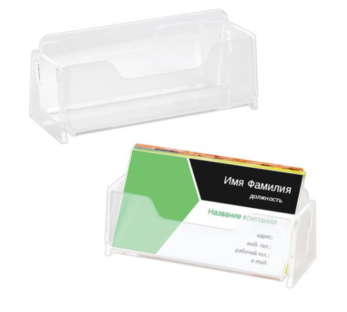 Подставка для визиток настольная BRAUBERG, 95х40 мм, 1 карман глубиной 32 мм, 290420