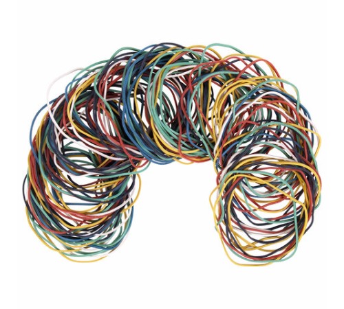 Резинки банковские универсальные диаметром 60 мм, BRAUBERG 100 г, цветные, натуральный каучук, 440036